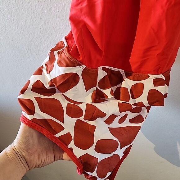 Meet Curve Swimsuit Red Summer Colorful L large Tie Back One Piece - Picture 2 of 5